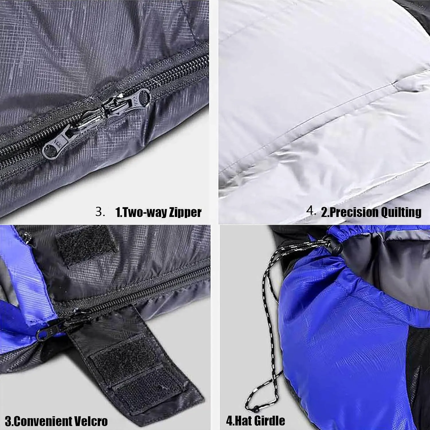 USB Heated Sleeping Bag with 20000mAh Power Bank, 3 Season Waterproof Lightweight Comfortable Sleeping Bag for Adults Traveling, Camping - 3 Heats Setting