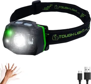 USB Rechargeable LED Headlamp Flashlight, Waterproof Headlight for Camping, Running, Hiking, Fishing, 7 Modes, Night Vision, Motion Sensor & White Spotlight