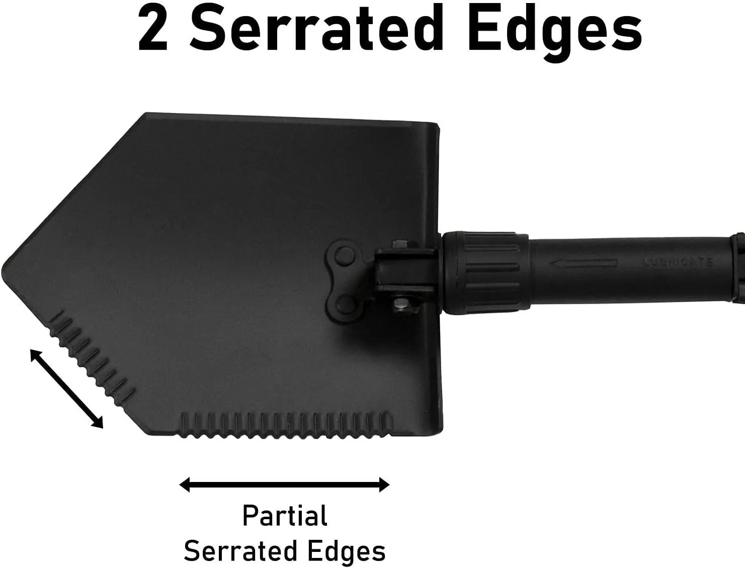 USGI Industries Military Style Shovel | Tri-Fold Entrenching Tool with Serrated Edge | Lightweight, Foldable, Compact, Multi-Use Perfect for Camping, Survival, Trenching (E-Tool)