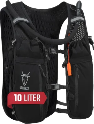 UTOBEST Upgrade Running Hydration Vest 10L, Running Backpack for Women Men Multi-Functional Storage, Adjustable Water Vest for Trail Marathon Race Jogging Cycling