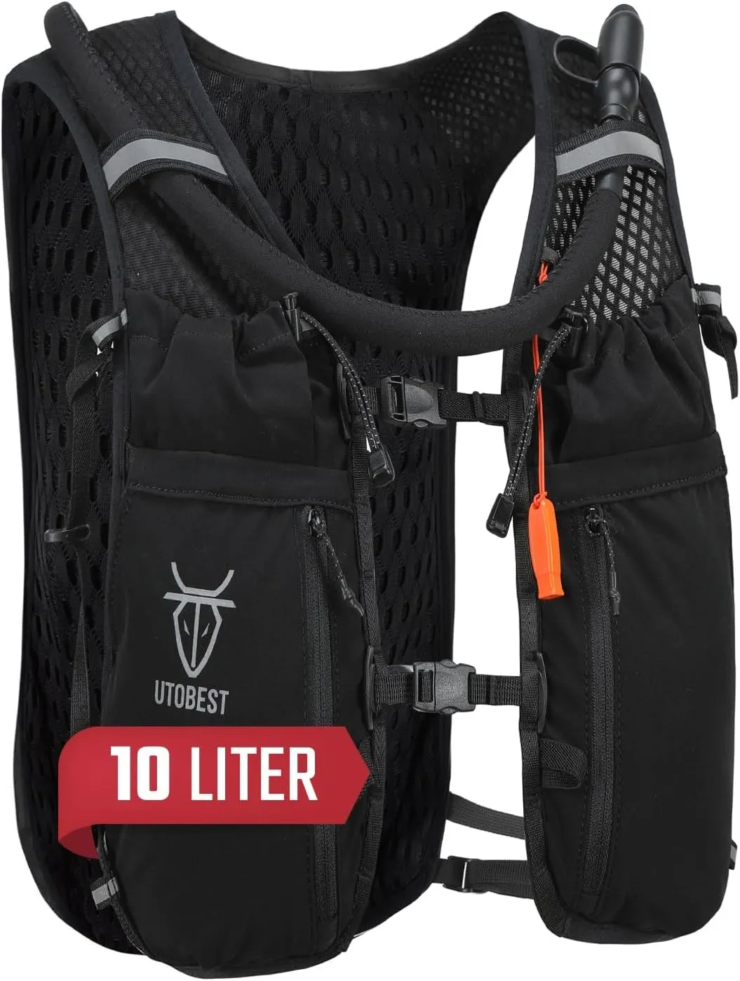 UTOBEST Upgrade Running Hydration Vest 10L, Running Backpack for Women Men Multi-Functional Storage, Adjustable Water Vest for Trail Marathon Race Jogging Cycling