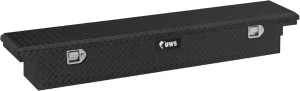 UWS TBS-69-SL-LP-BLK Black Single Lid Slim Line Aluminum Low Profile Toolbox with Beveled Insulated Lid