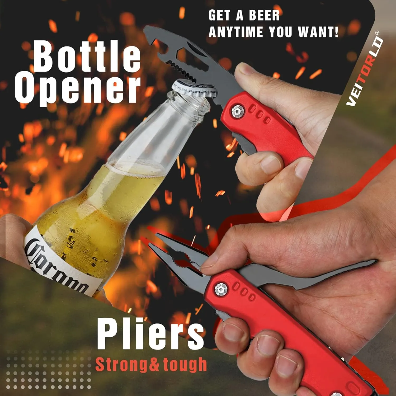 VEITORLD Gifts for Men Women Fathers Day, Anniversary Birthday Gifts Ideas for Dad Grandpa Him, All in One Tools Hammer Multitool, Camping Accessories Survival Gear, Unique Fishing Hunting Tools Gifts