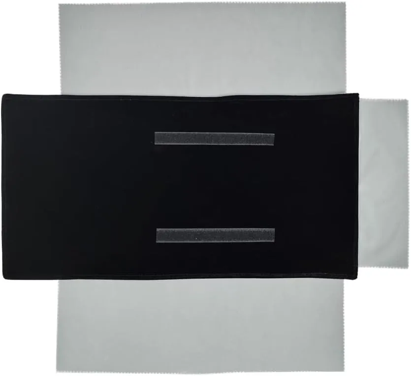 Velet Travel Jewelry Case Roll Bag Organizer for Necklace Bracelet Black Gray Velvet (Black Gray)