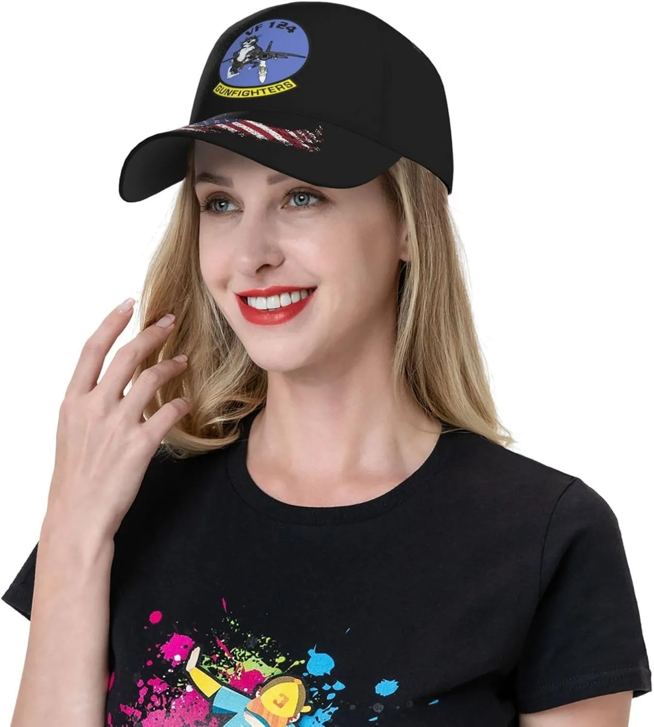 Vf 124 Gunfighters Baseball Cap Adjustable Unisex American Flag Hat