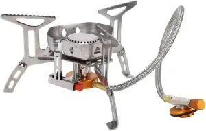 VGEBY Windproof Camp Stove, Portable Backpacking Stove Stainless Steel Camping Stove Gas Cooker Suitable for Outdoor Camping Hiking, AMAUiq4tVdTEbi