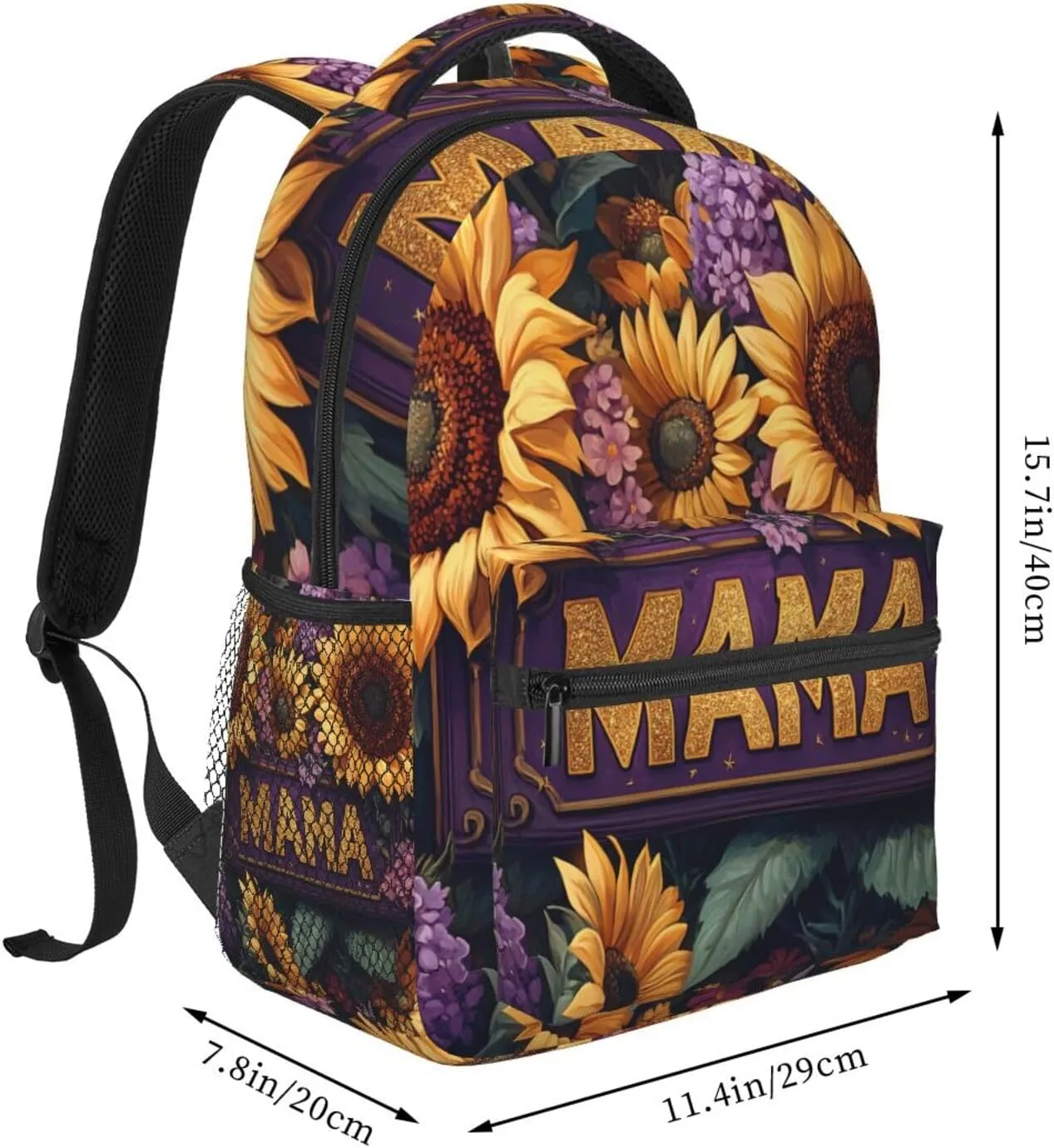 Vibrant Sunflowers And Blue Butterfly Lightweight Backpack For Trekking Backpacking Commute