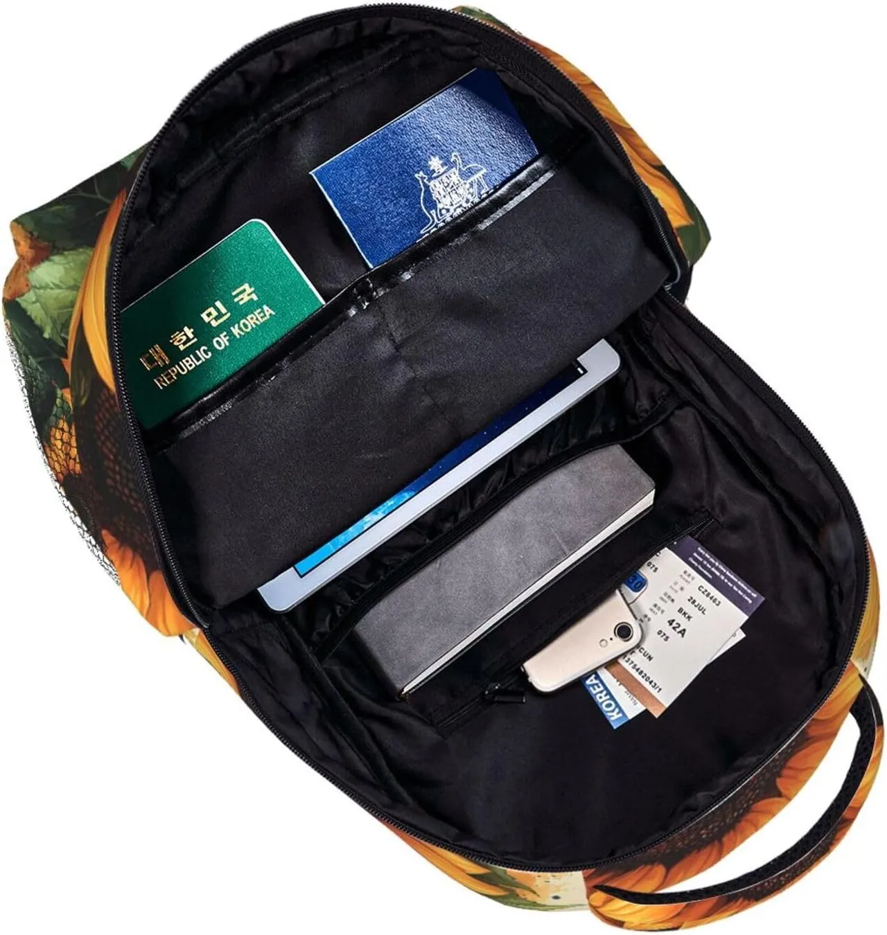 Vibrant Sunflowers And Blue Butterfly Practical Backpack For Trekking Men/Male Men/Male