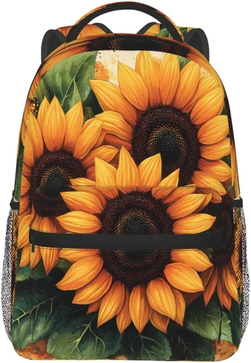 Vibrant Sunflowers And Blue Butterfly Practical Backpack For Trekking Men/Male Men/Male