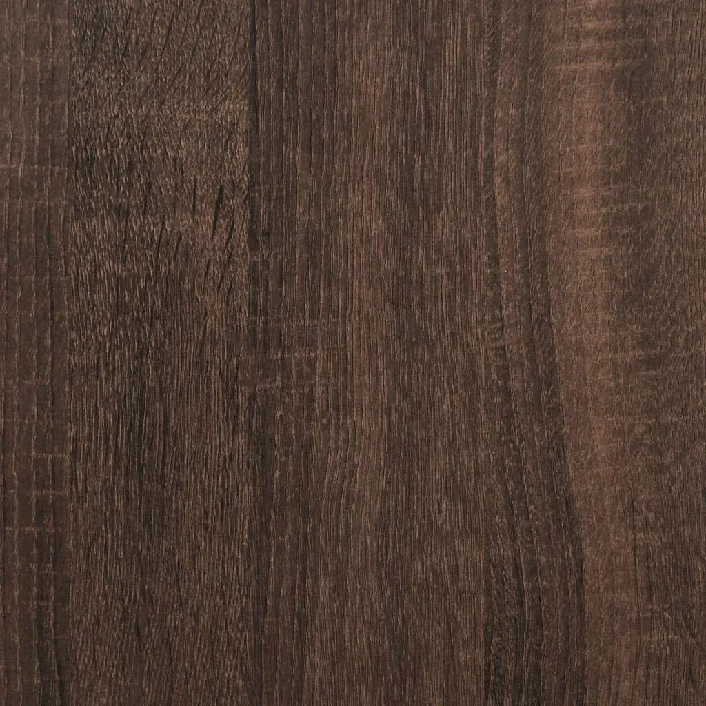 vidaXL Bed Frame Brown Oak Engineered Wood, Steel 79.9 x 79.9 in Durable