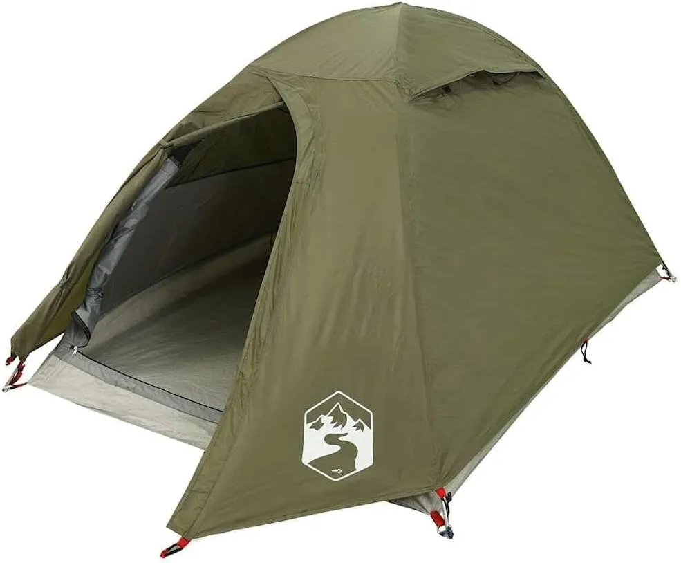 vidaXL Camping Tent Dome 2-Person Olive Green Waterproof
