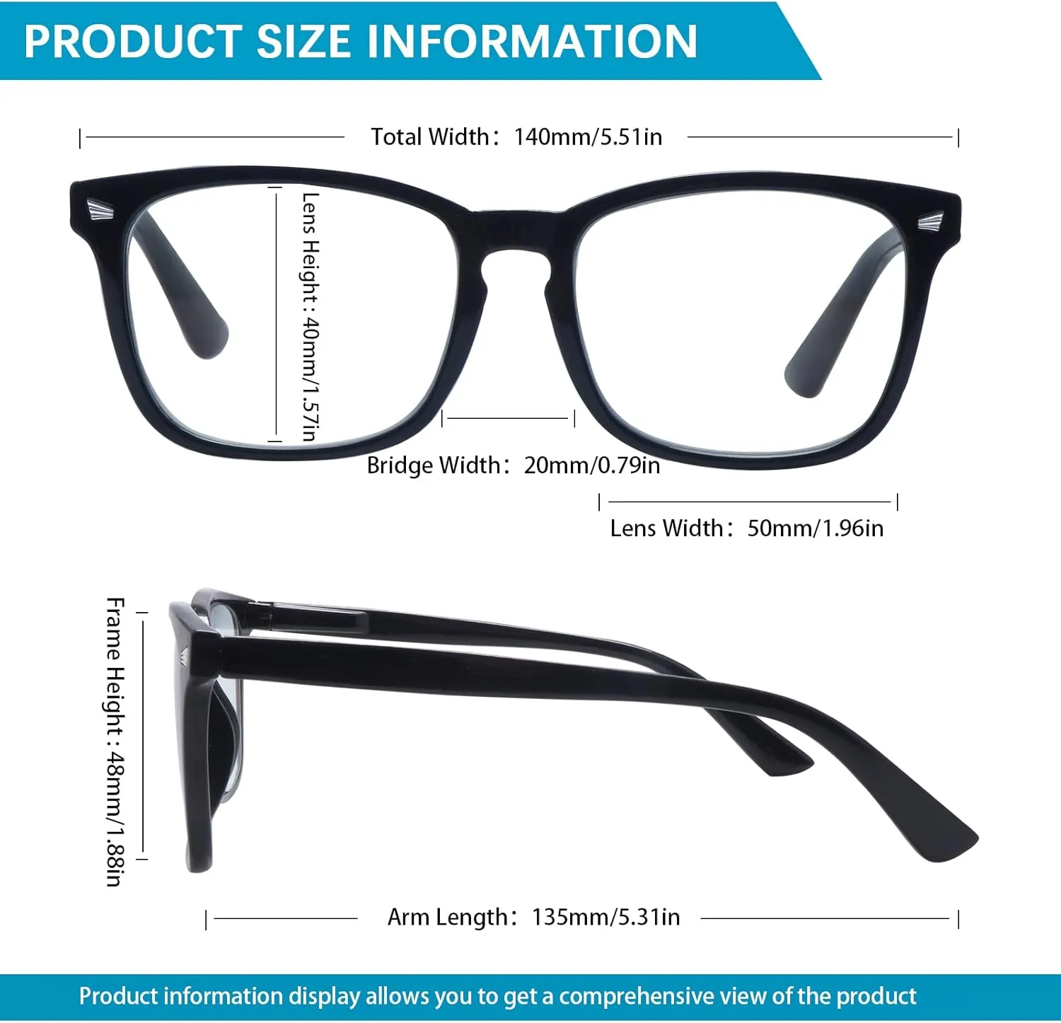 VIDEBLA 5 Pack Blue Light Blocking Reading Glasses,Spring Hinge Readers for Women Men,Anti UV Ray Filter Nerd Eyeglasses