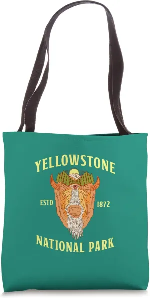 Vintage Bison Buffalo Yellowstone National Park Travel Tote Bag