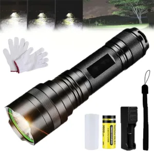 Volt Guard X95 Flashlight, Upickpick Voltguard X95 Tactical Stun Flashlight, USB Rechargeable Waterproof, Powerful LED Handheld Zoomable, Outdoor and Home Emergency Use (White Light)
