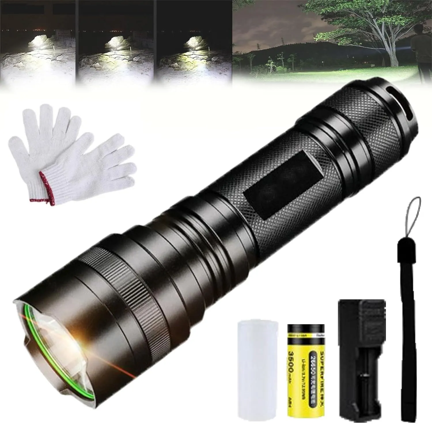 Volt Guard X95 Flashlight, Upickpick Voltguard X95 Tactical Stun Flashlight, USB Rechargeable Waterproof, Powerful LED Handheld Zoomable, Outdoor and Home Emergency Use (White Light)