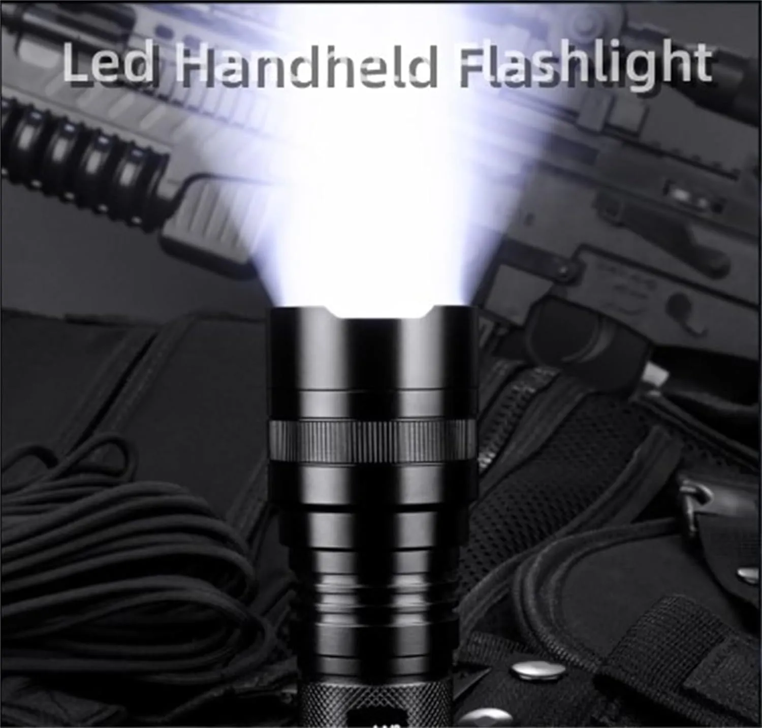 Volt Guard X95 Flashlight, Upickpick Voltguard X95 Tactical Stun Flashlight, USB Rechargeable Waterproof, Powerful LED Handheld Zoomable, Outdoor and Home Emergency Use (White Light)