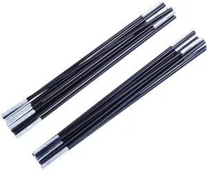 Wakauto Adjustable Tent Poles Kit 2 Pieces Fiberglass 6 Sections Replacement for Camping Hiking Trekking