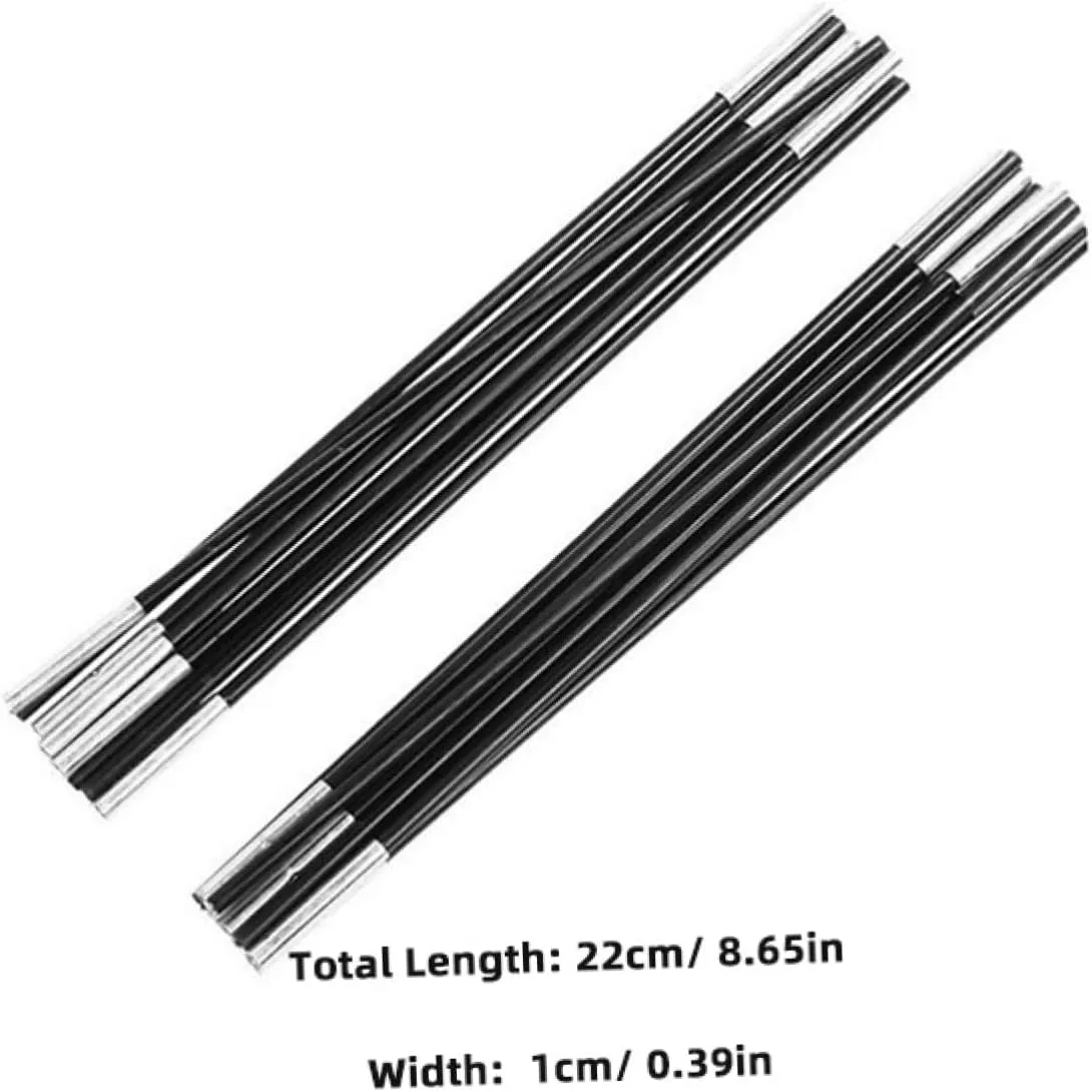 Wakauto Adjustable Tent Poles Kit 2 Pieces Fiberglass 6 Sections Replacement for Camping Hiking Trekking