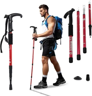 Walking Stick for Hiking, Adjustable Hiking Poles Lightweight for Men, Women and Kids, Walking Canes for Seniors Balance, Aluminum Trekking Poles Use for Travel, Skiing, Hiking, Mountaineering