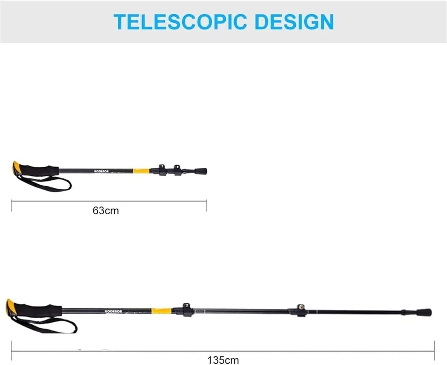 Walking Stick Hiking Poles Adjustable Hiking Walking Sticks Strong Lightweight Aluminum Trekking Poles with EVA Foam Grip Hiking Gear Trekking Poles