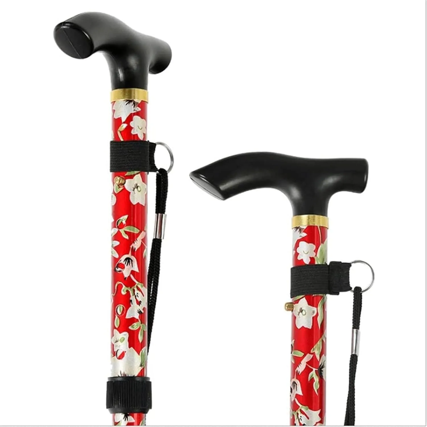 Walking Stick Hiking Poles Aluminum Alloy Trekking Poles Folding Telescopic Light-Weight Off-Road Walking Poles Hiking Gear Trekking Poles, 82cm, Red