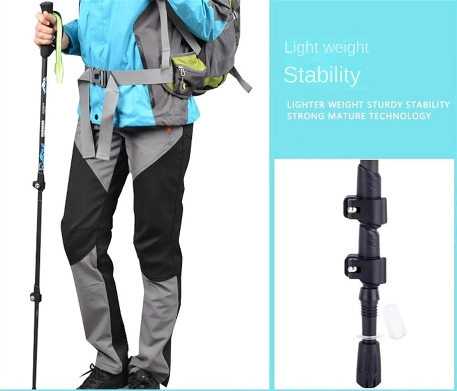 Walking Stick Hiking Poles Aluminum Trekking Poles Ultra Lightweight Telescopic Pole for Hiking Camping Mountaining Hiking Gear Trekking Poles
