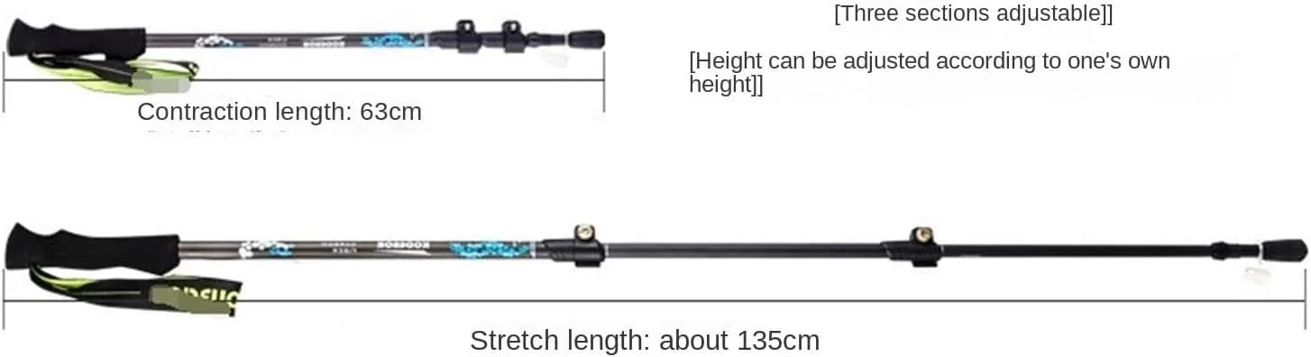 Walking Stick Hiking Poles Aluminum Trekking Poles Ultra Lightweight Telescopic Pole for Hiking Camping Mountaining Hiking Gear Trekking Poles