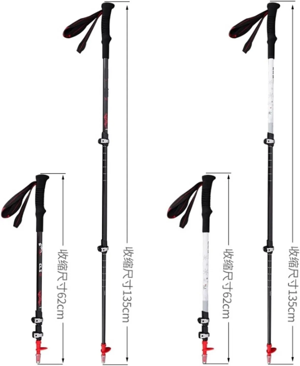 Walking Stick Hiking Poles Carbon Fiber Trekking Poles Telescopic Walking Sticks Ultralight Hiking Poles for Backpack Hiking Gear Trekking Poles