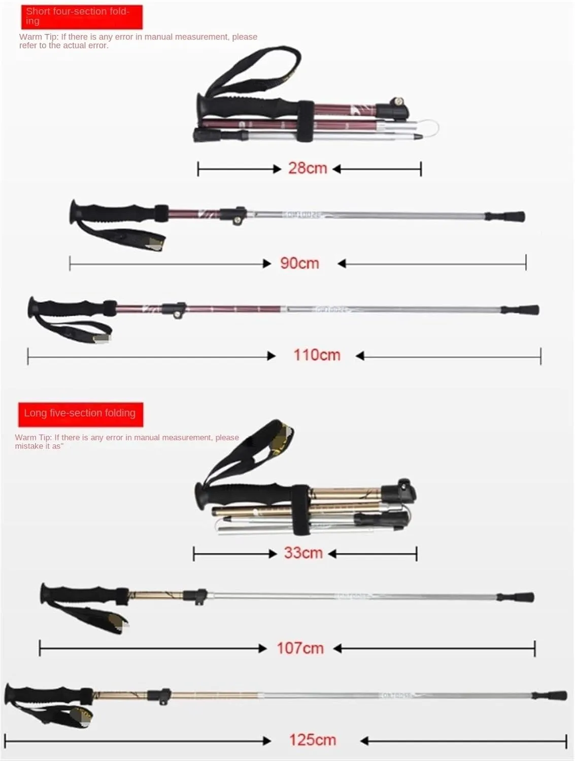 Walking Stick Hiking Poles Lightweight Outdoor Trekking Poles Retractable Hiking Trekking Poles for Camping Hiking Gear Trekking Poles