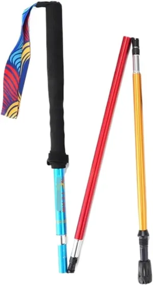 Walking Stick Hiking Poles Lightweight Trekking Hiking Poles Aluminum Alloy Strong Folding Walking Stick for Camping Hiking Gear Trekking Poles, 125cm