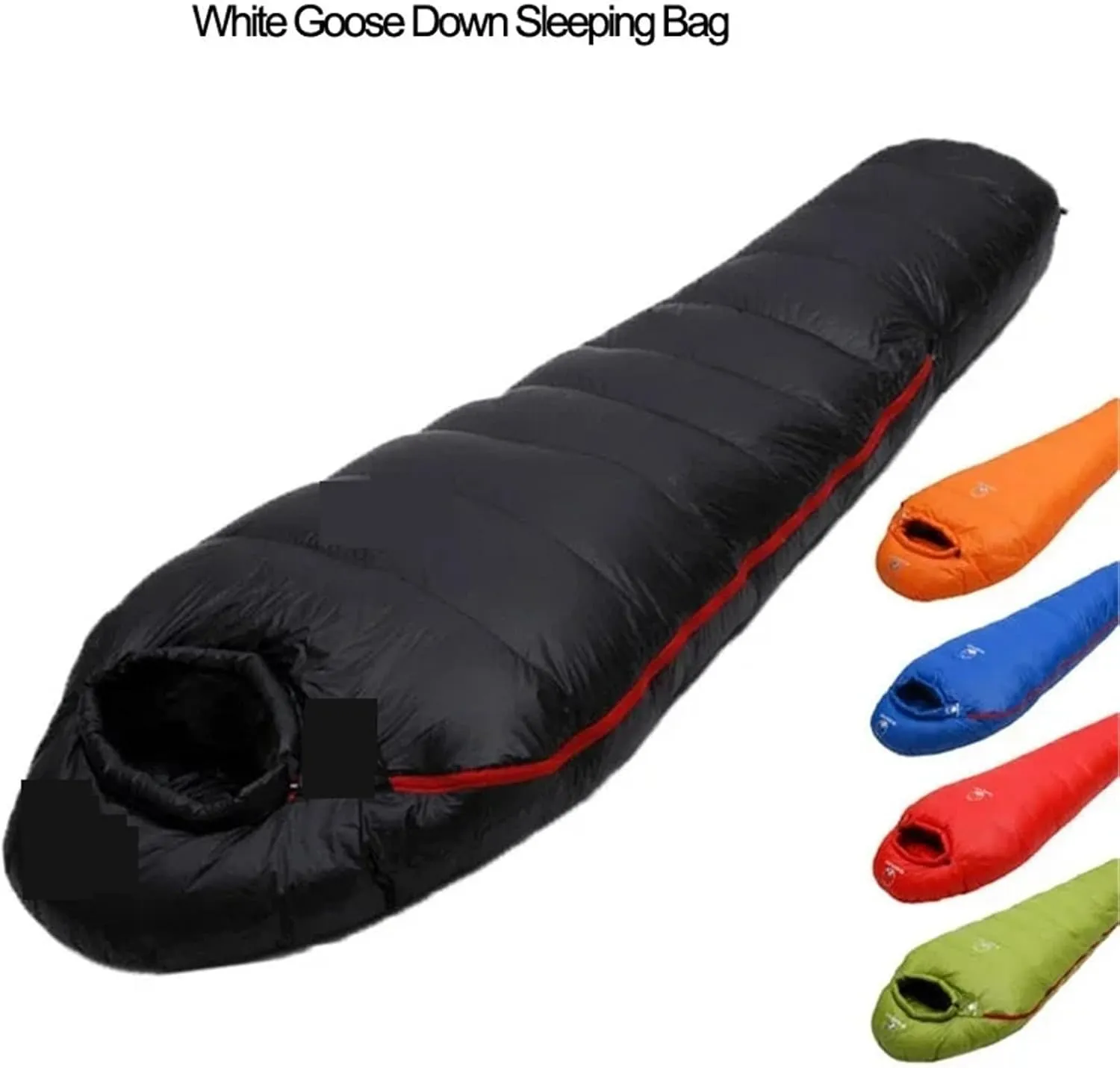 Warm White Goose Down Filled Adult Mummy Style Sleeping Bag Fit for Winter Thermal 4 Kinds of Thickness Camping Travel