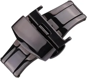 Watch Band Buckle 16 18 20 22 24mm 316l Stainless Steel Silver Black Watchbands Strap Double Push Deployment Clasp