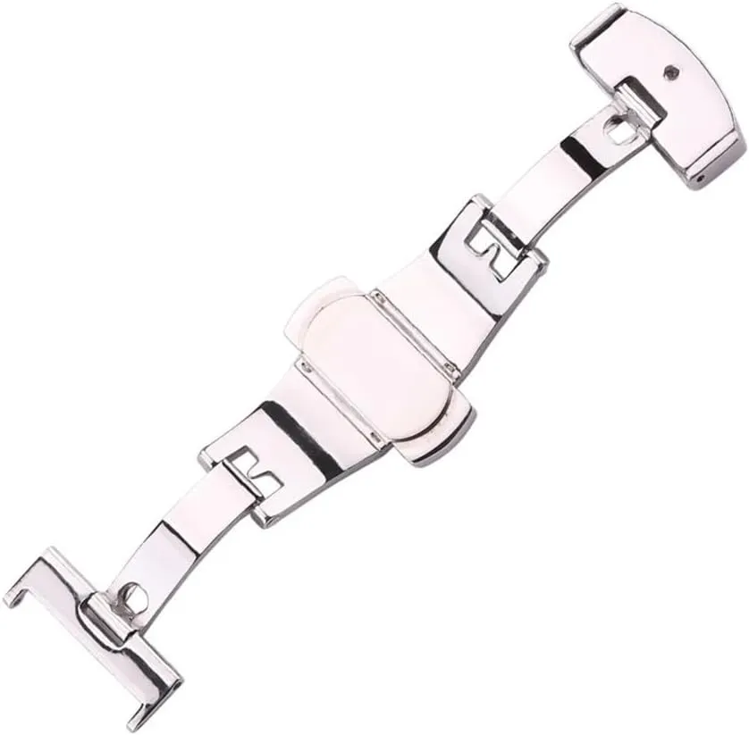 Watch Band Buckle 16 18 20 22 24mm 316l Stainless Steel Silver Black Watchbands Strap Double Push Deployment Clasp
