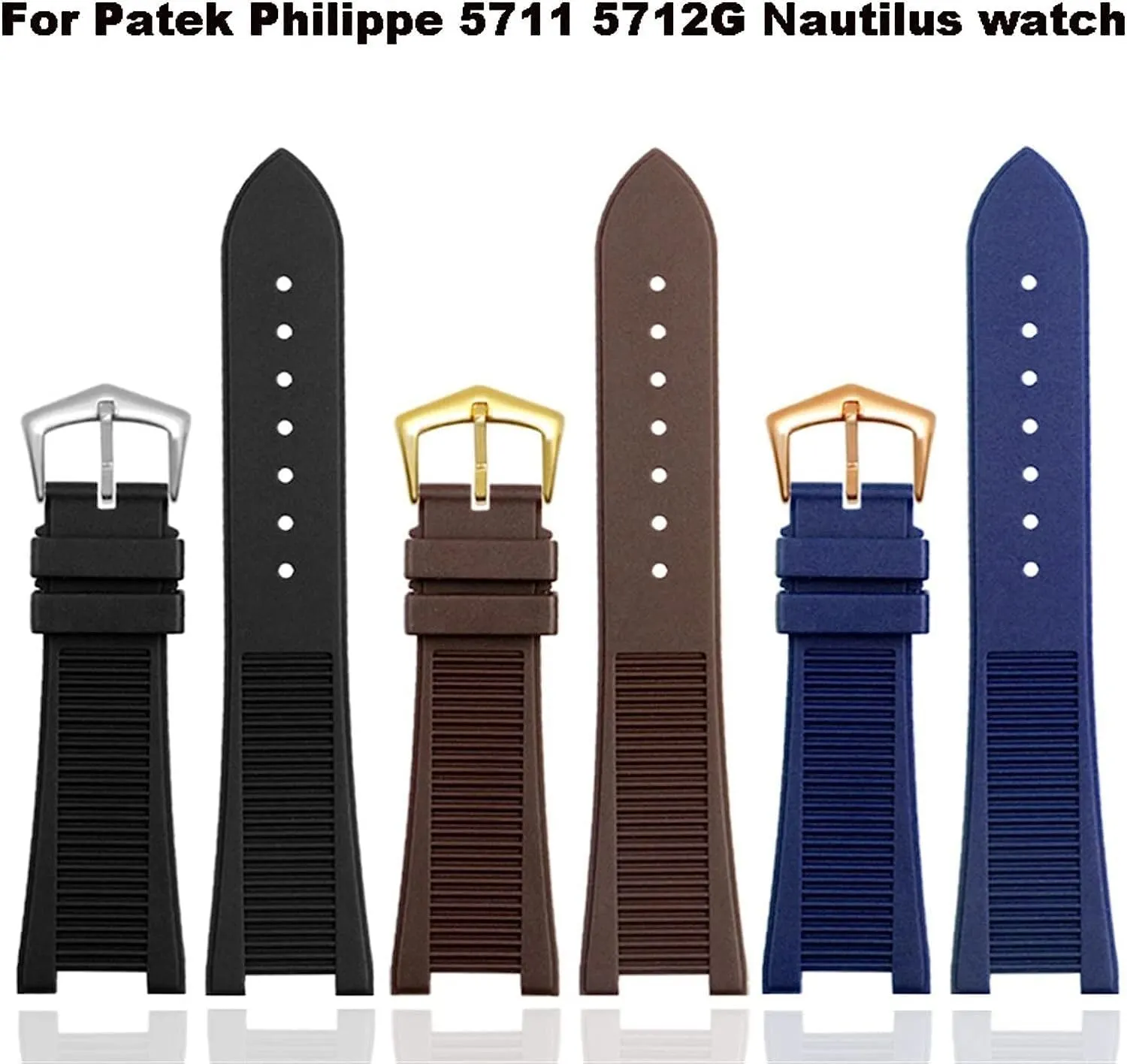 Watch bands For Patek Philippe 5711 5712G Accessories Are Suitable Nautilus Watch Chain Special Notch Silicone Strap 24-13mm