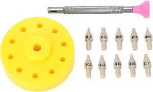 Watch Hand Setter Set, Stainless Steel Installation Tool with 10 Replacement Tips, Watch Hand Setting Base for Hour Minute and Second Hands Repair, Watchmaker Setting Tool