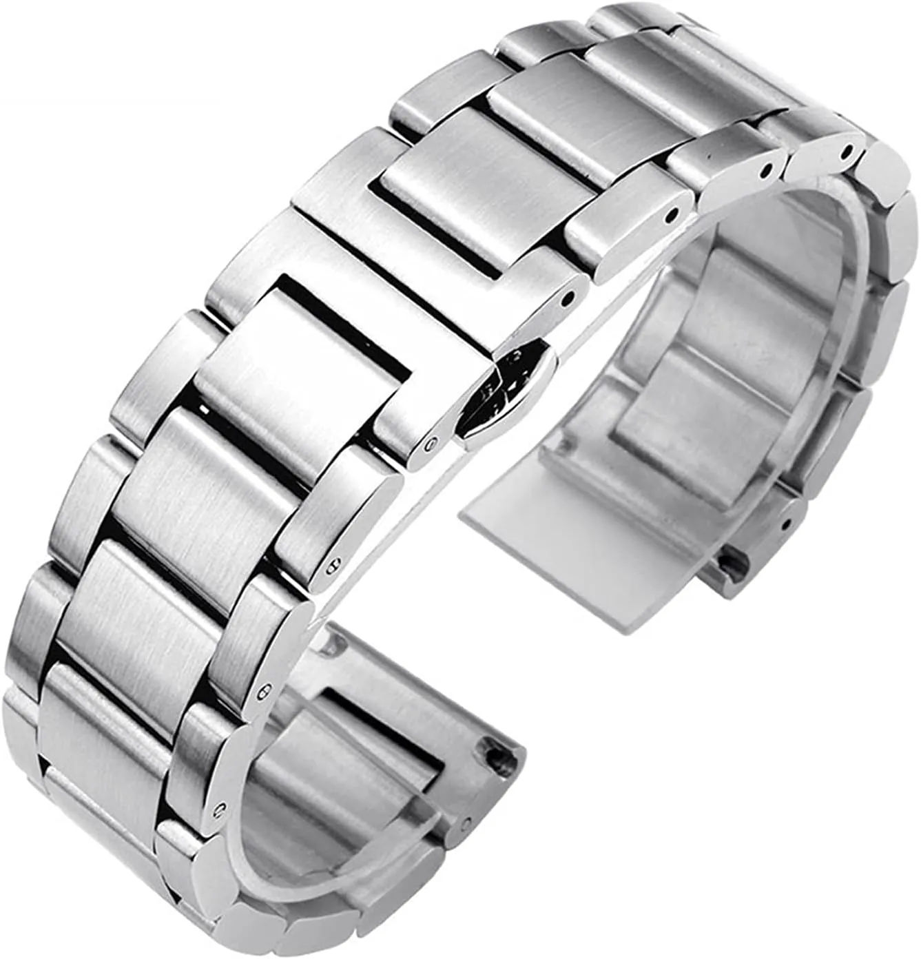 Watch Strap Metal Stainless Steel Strap Men's Women's Quick Release Solid Adjustable Butterfly Buckle Wrist Strap 16mm 18mm 20mm 22mm 24mm 26mm