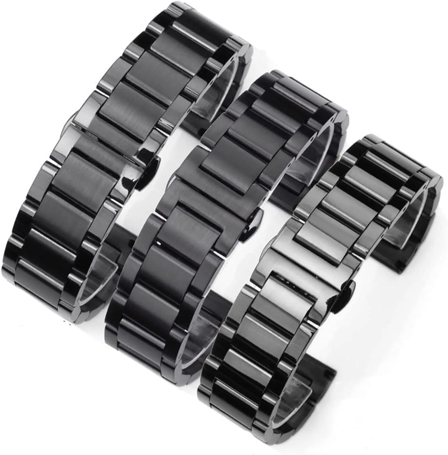 Watch Strap Metal Stainless Steel Strap Men's Women's Quick Release Solid Adjustable Butterfly Buckle Wrist Strap 16mm 18mm 20mm 22mm 24mm 26mm