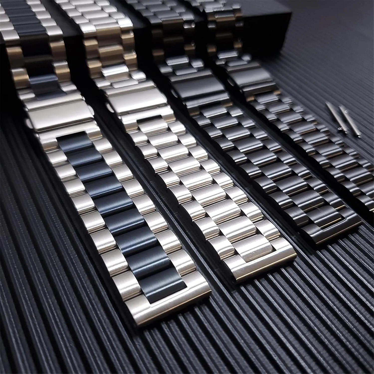 Watch Strap Metal Strap Stainless Steel 20Mm 22Mm Quick Release Replacement Watch Accessories /22Mm/Silver Rose
