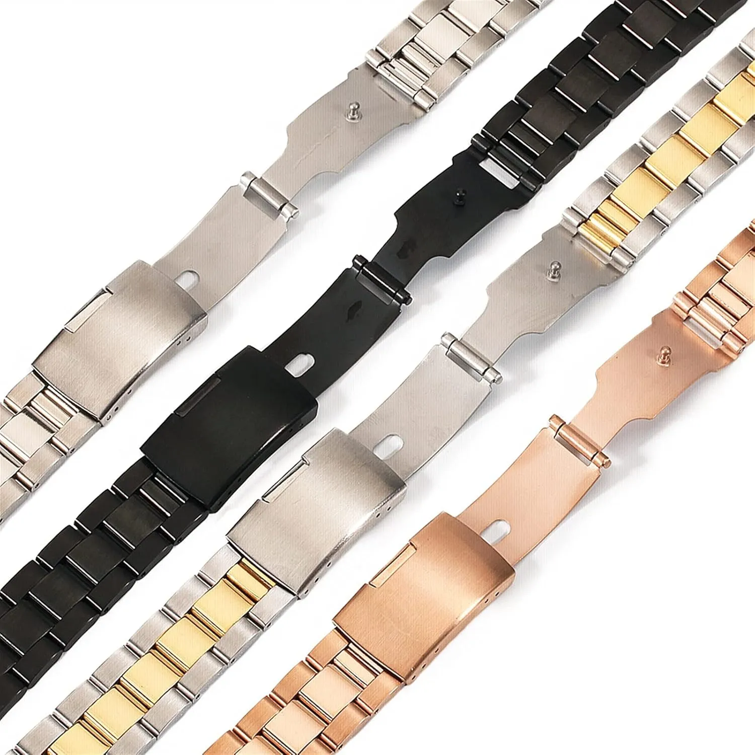 Watch Strap Universal 18mm 20mm 24mm 26mm 28mm 30mm Solid Classic Stainless Steel Breathable Replacement