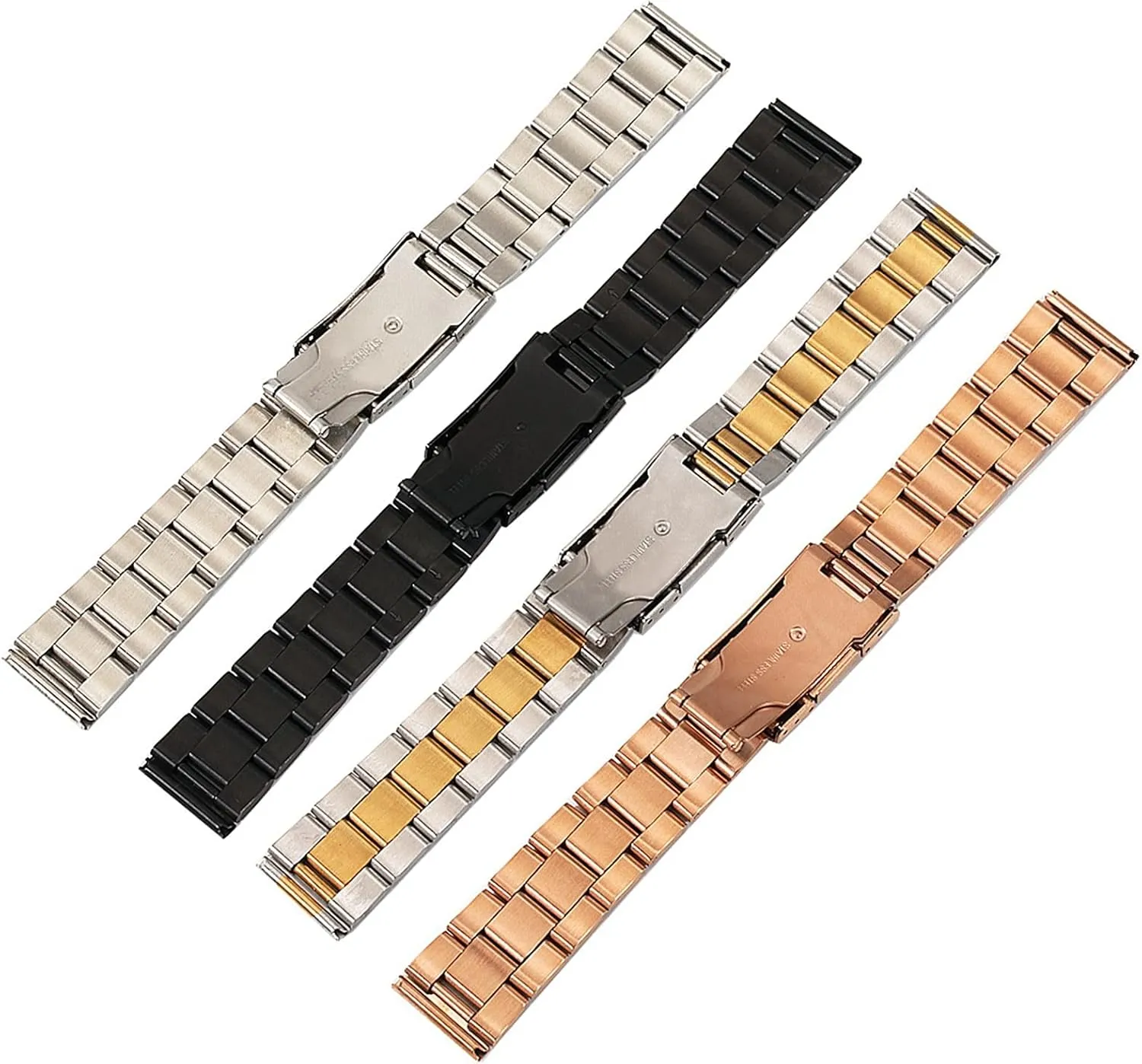 Watch Strap Universal 18mm 20mm 24mm 26mm 28mm 30mm Solid Classic Stainless Steel Breathable Replacement