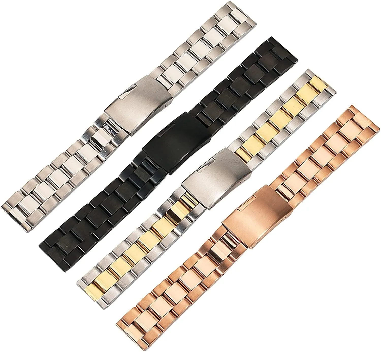 Watch Strap Universal 18mm 20mm 24mm 26mm 28mm 30mm Solid Classic Stainless Steel Breathable Replacement