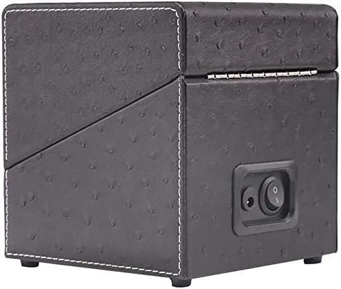 Watch Winder Box Automatic Watch Winder Box Automatic Rotation Mode Unisex Watch Winder, Black Wood Leather case- idea Christmas Favorite of Mature Men