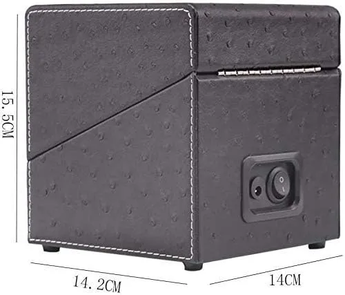 Watch Winder Box Automatic Watch Winder Box Automatic Rotation Mode Unisex Watch Winder, Black Wood Leather case- idea Christmas Favorite of Mature Men