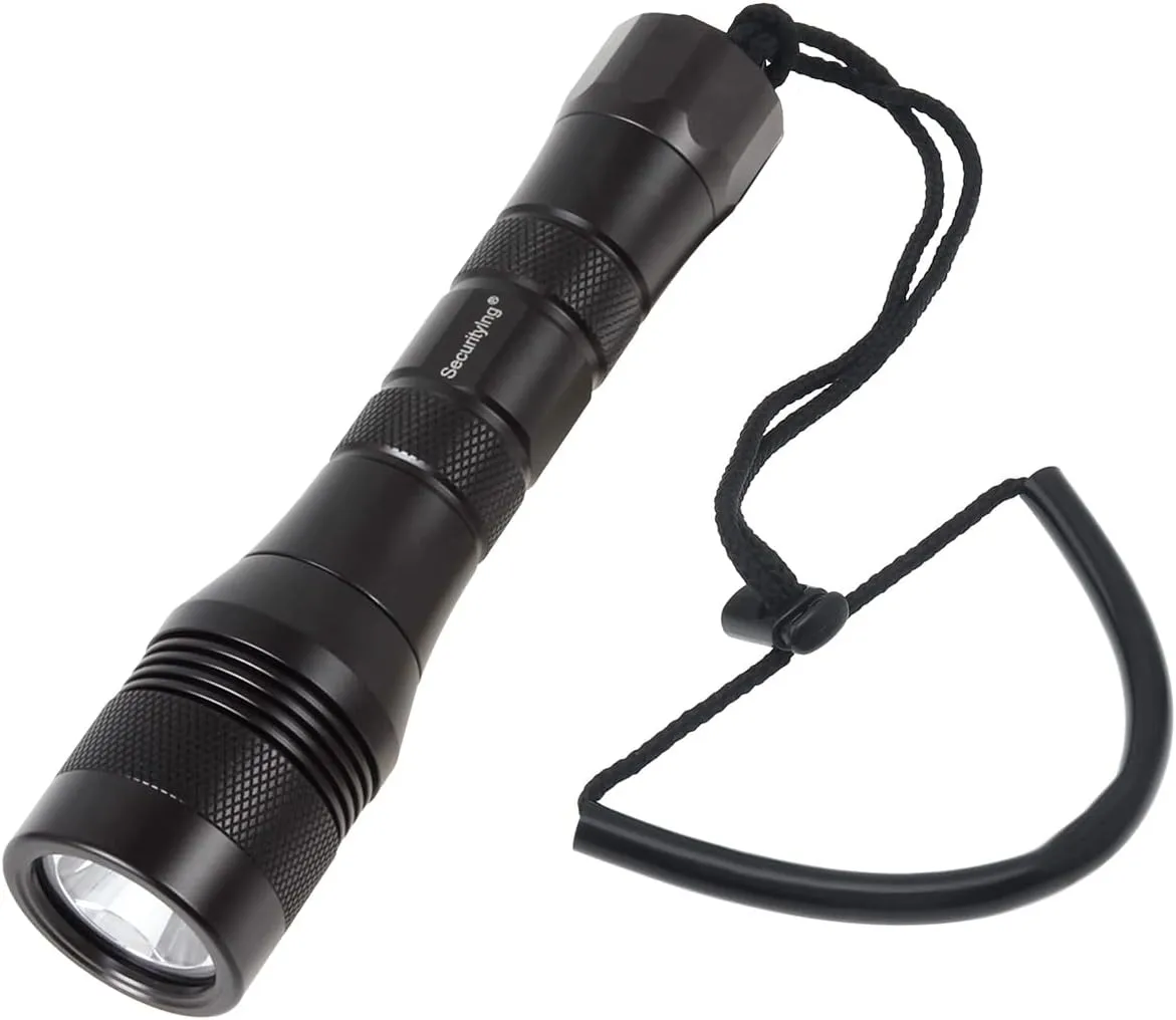 Waterproof 1000 Lumens LED Diving Flashlight UnderWater 150m Super Bright LED Scuba Light, 9 Degrees Narrow-angle Beam Diving Safety Light Night Dive Torch