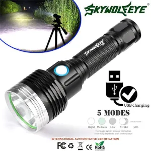 Waterproof 5Modes 1000LM Flashlight Rechargeable USB Charging LED Torch Flashlight Use 1x18650 Battery Bicycle Light 40OT16