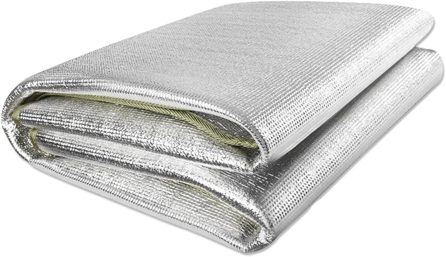 Waterproof Foil Camping Mat, Aluminum Film Sleeping Mat, Foam Aluminium Insulating Mat for Traveling & Outdoor Activities, Double-Sided Foil Tent Pad with Storage Bag, 4mm Thick