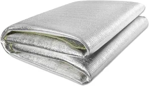 Waterproof Foil Camping Mat, Aluminum Film Sleeping Mat, Foam Aluminium Insulating Mat for Traveling & Outdoor Activities, Double-Sided Foil Tent Pad with Storage Bag, 4mm Thick