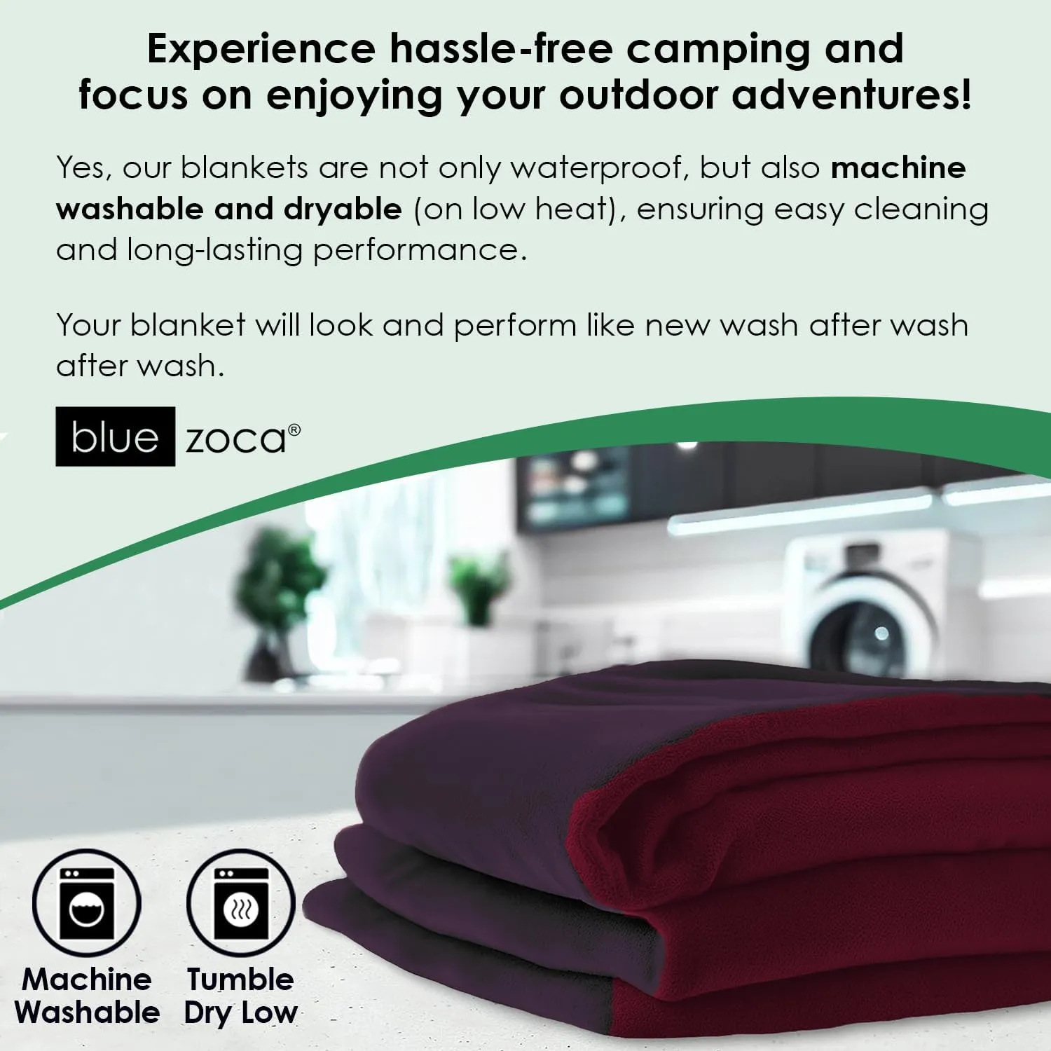 Waterproof Travel Blanket | for Camping, Hiking, Outdoor Sporting Events, Picnics & More | Three Layers to Keep You Warm & Dry Anywhere | Machine Washable & Pet Friendly - 65x50in Merlot