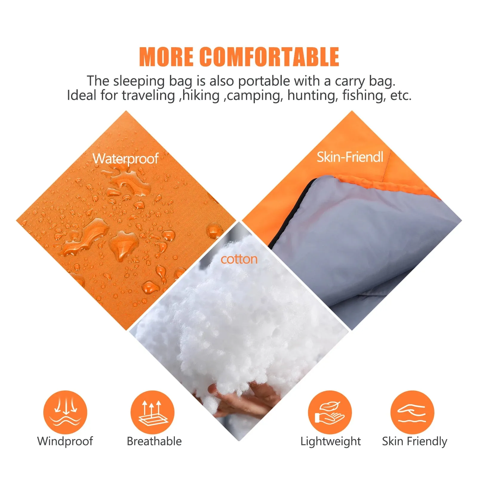 Waterproof Winter Camping Sleeping Bag for All Seasons