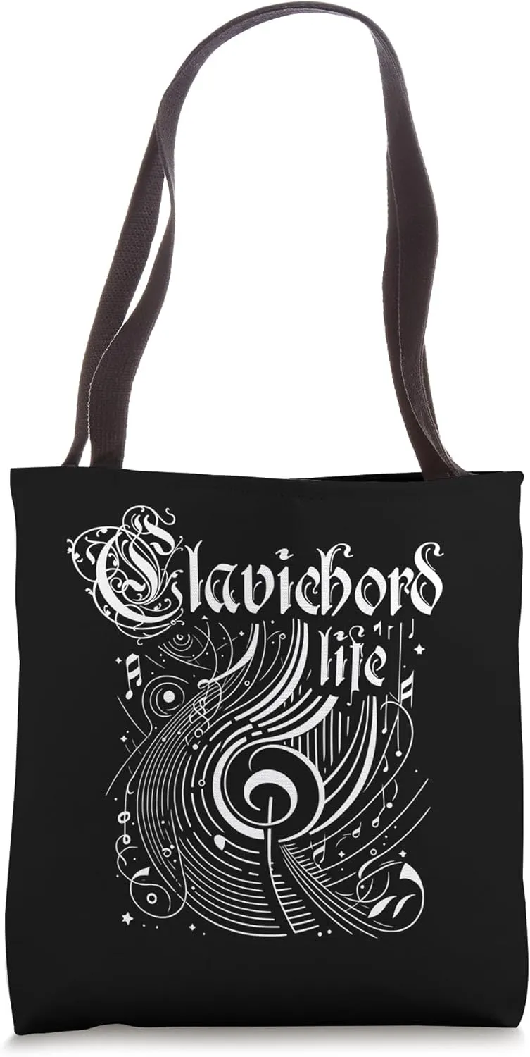 Wavy Music Clavichord Life | Clavichordist Tote Bag